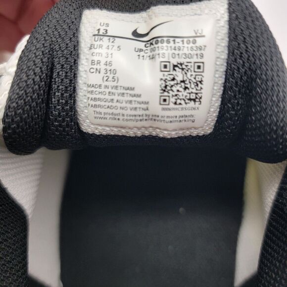 Nike Torch 4 Max Air Men's White Volt CK0061-100 Tennis Running Shoes Size US 13 - Picture 5 of 8